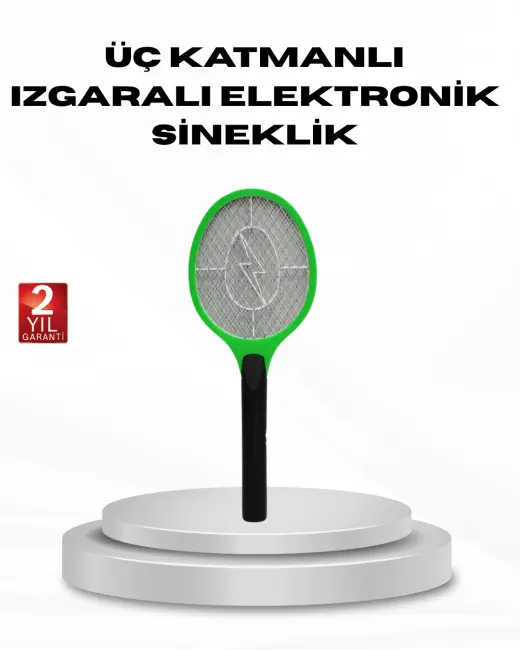 Yüksek Gerilimli Elektronik Sinek Raket – Sessiz Kimyasız ve Güvenli Kullanım