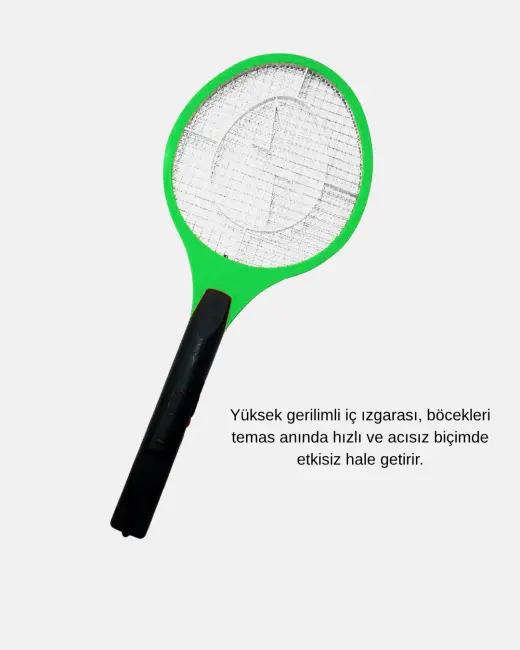 Taşınabilir Elektronik Sineklik – Üç Katmanlı Güvenli Izgara ve Kimyasız Koruma