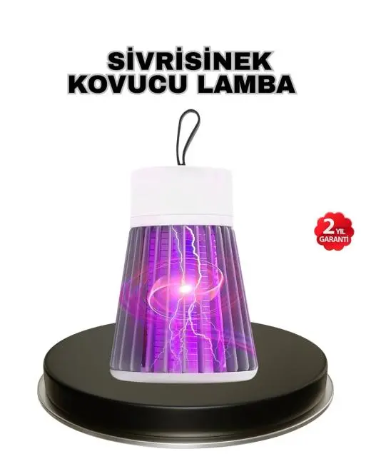 Mor Işıklı Şarjlı Böcek Öldürücü Lamba – Ev Balkon ve Kamp Kullanımına Uygun