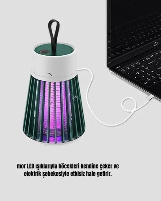 2000 mAh Şarjlı Sivrisinek Kovucu Lamba – Kimyasalsız Güvenli ve Taşınabilir