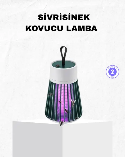 Şarjlı Mor Işıklı Sivrisinek Öldürücü Lamba – Sessiz ve Kimyasal İçermez