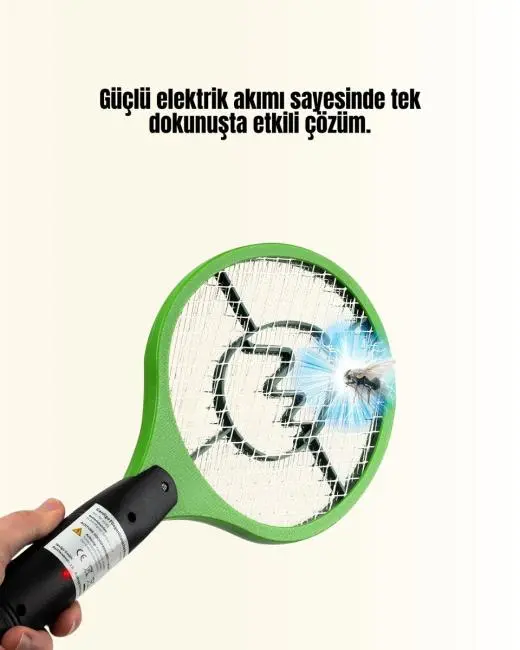 Çocuk ve Evcil Hayvan Dostu Elektrikli Sinek Raketi | Güvenli Kullanım