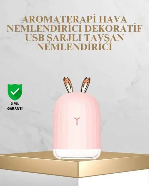 Tavşan Kulak Tasarımlı 200 ml USB Aroma Difüzör ve Hava Nemlendirici