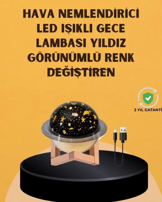 Projektör ışıklı aromaterapi uyumlu mini masaüstü hava nemlendirici cihaz