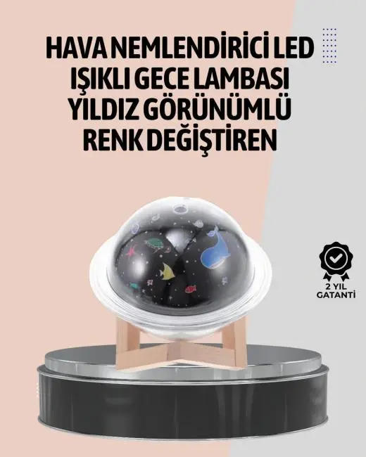 Gece lambası özellikli taşınabilir nemlendirici ve aromaterapi cihazı USB girişli