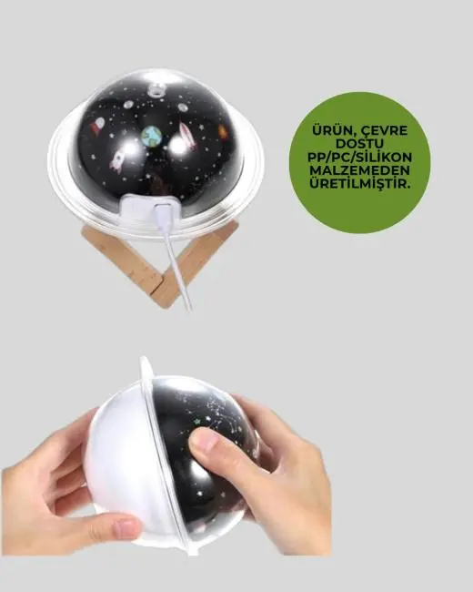 USB ile çalışan projektörlü aromaterapi nemlendirici masaüstü kullanım için uygun