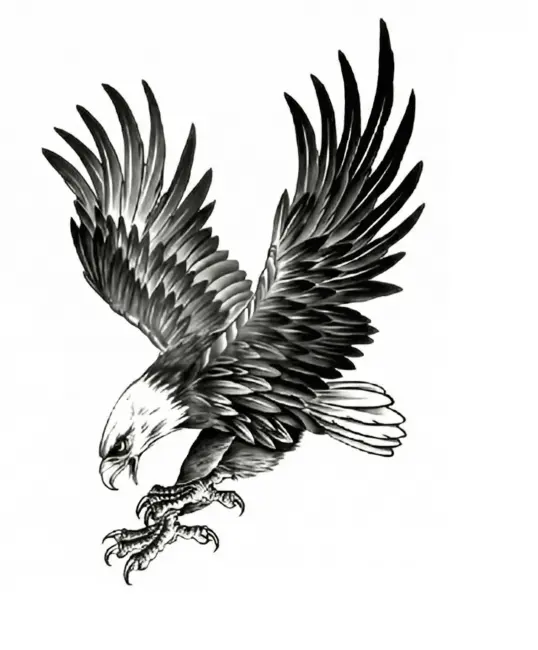Kartal Geçici Dövme Şablonu Büyük Boy