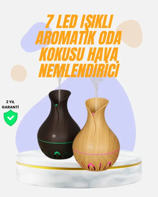 Led Işıklı Ultrasonik Oda Nemlendirici ve Uçucu Yağ Difüzörü