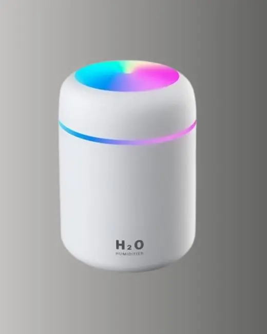 ABS Gövdeli 300ml USB Nemlendirici – Beyaz Gri Pembe Renk