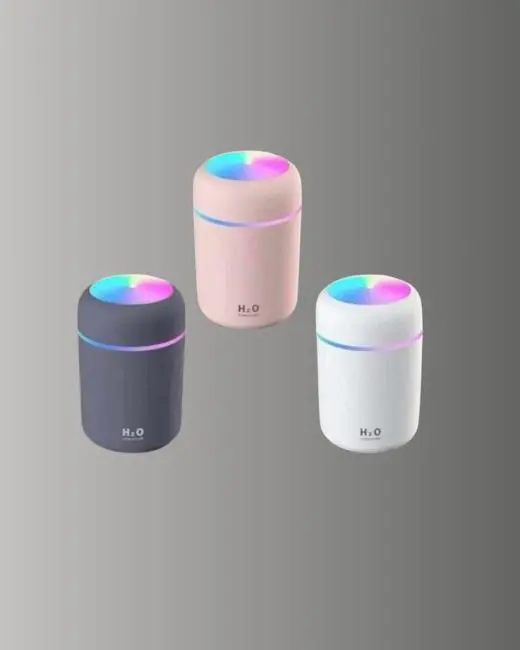 LED Işıklı Sessiz Masaüstü Nemlendirici – 3 Buhar Modu