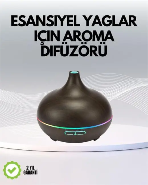 7 Renk Işıklı Ultrasonik Hava Difüzörü – Sessiz ve Güvenli Kullanım