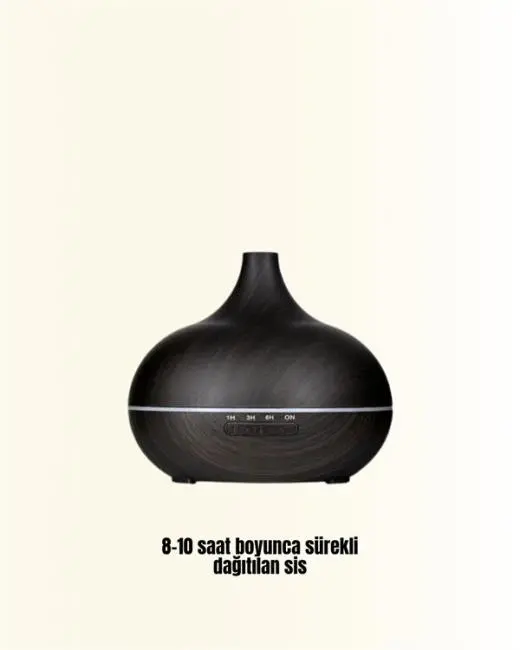Sessiz Çalışan Aromaterapi Difüzörü – 4 Zaman Ayarlı 7 Renkli Işık Seçeneği