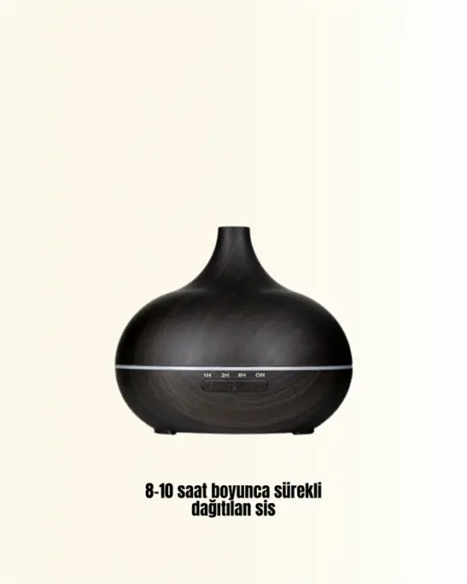 Sessiz Çalışan Aromaterapi Difüzörü – 4 Zaman Ayarlı 7 Renkli Işık Seçeneği