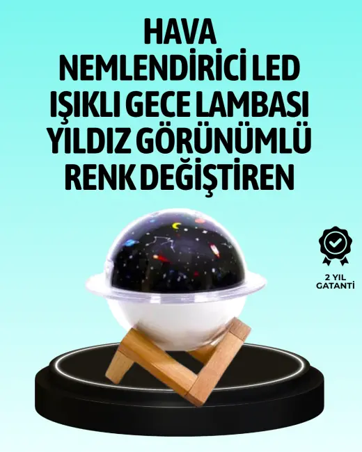 USB ile çalışan projektörlü aromaterapi nemlendirici masaüstü kullanım için uygun