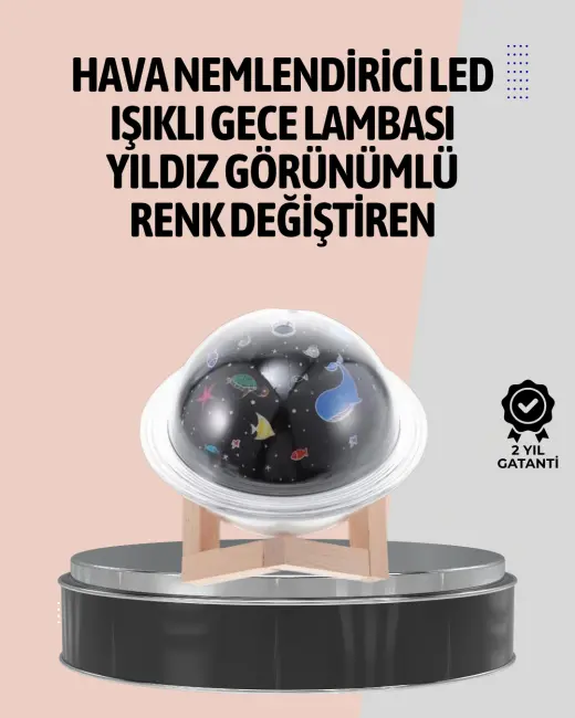 Gece lambası özellikli taşınabilir nemlendirici ve aromaterapi cihazı USB girişli