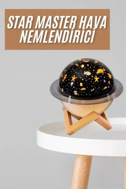 Hava Nemlendirici Led Işıklı Gece Lambası Yıldız Görünümlü Renk Değiştiren
