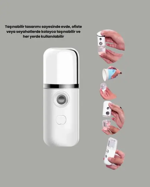 Akıllı Pro Teknolojili Şarjlı Nemlendirici – Portatif Cilt ve Hava Nemlendirici Cihaz