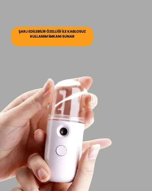 Taşınabilir Şarjlı Buhar Nemlendirici – Kablosuz Akıllı Pro Teknolojili Mini Cilt ve Ortam Nemlendirici