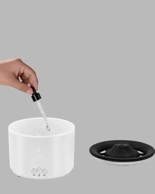 Alev Efektli Aromaterapi Difüzörü – 360 ml Su Hazneli Sessiz ve Zaman Ayarlı