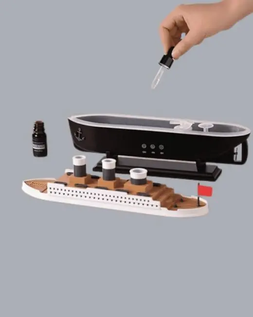 Ultra Sessiz Titanik Gemi LED Işıklı Aroma Difüzörü Oda Nemlendirici