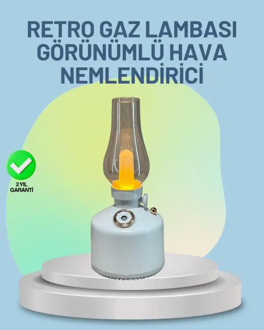 Renkli Led Işıklı Retro Gaz Lambası Aroma Terapi Mist Maker