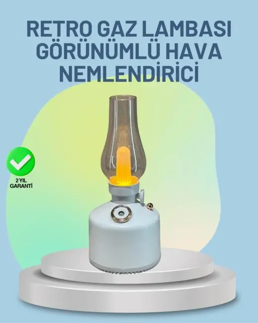Renkli Led Işıklı Retro Gaz Lambası Aroma Terapi Mist Maker