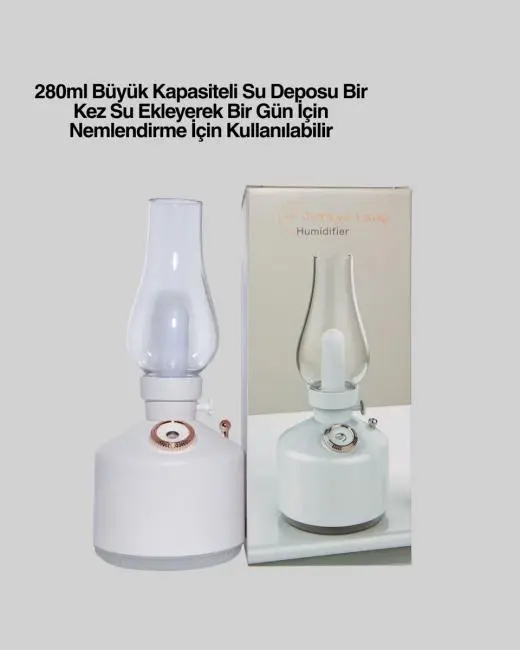Retro Gaz Lambası Görünümlü Ledli Buhar Püskürtücü Aroma Difüzör