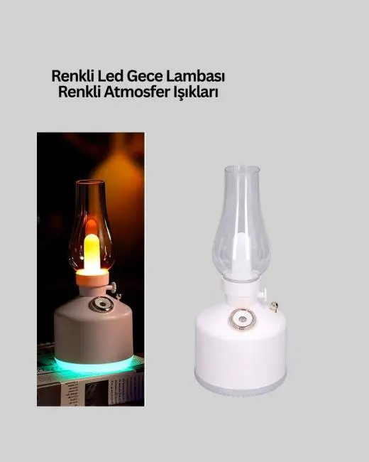 Retro Gaz Lambası Görünümlü Ledli Buhar Püskürtücü Aroma Difüzör