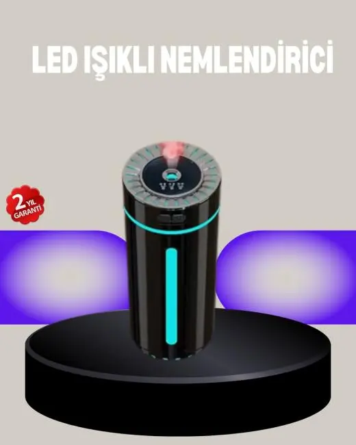 Aromaterapi Özellikli Ultrasonik Hava Nemlendirici LED Atmosfer Işığı
