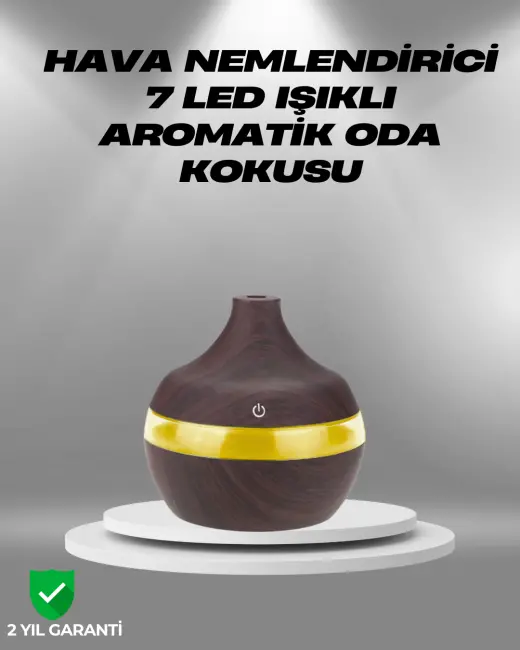 Aromaterapi Uyumlu 300 ml LED Işıklı Oda Kokusu Difüzörü