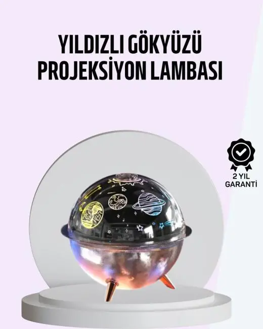 USB Şarjlı Uzay Temalı Işık Projektörü Hava Nemlendirici