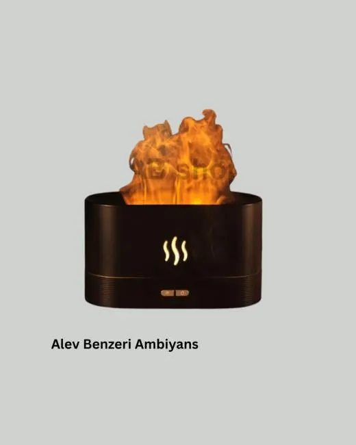 Modern Tasarımlı Alev Efektli LED Aromaterapi Hava Nemlendirici