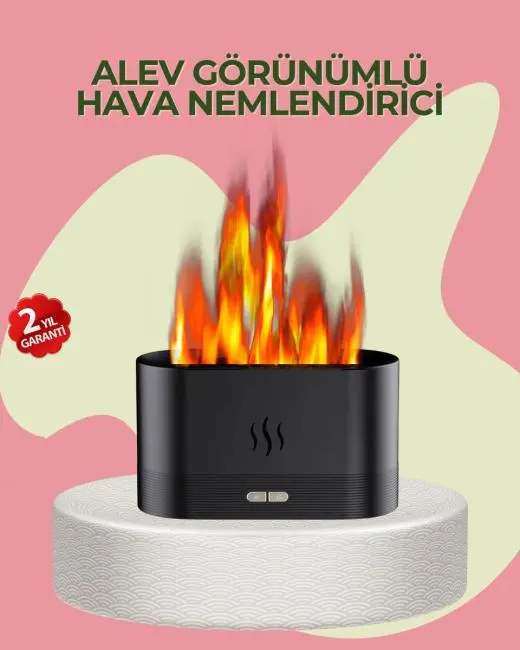 Kumandalı Alev Görünümlü LED Hava Nemlendirici Buhar Makinesi