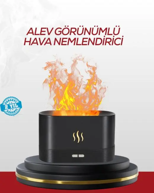 LED Işıklı Buhar Makinesi Alev Efektli Kumandalı Oda Nemlendirici