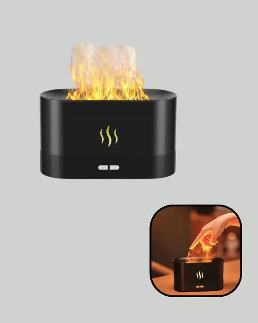 LED Işıklı Buhar Makinesi Alev Efektli Kumandalı Oda Nemlendirici