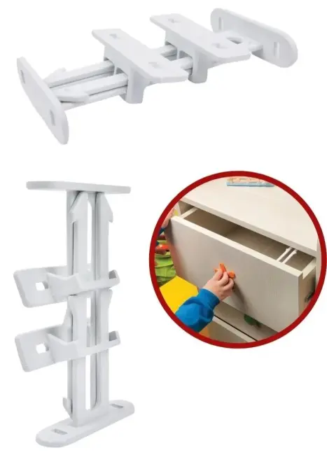 4 Adet Bebek Çocuk Koruma Kilidi - Dolap Çekmece Kilidi Sürgülü Kilit