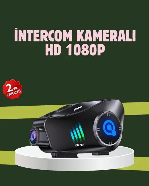 Q28 Full HD Kameralı Motosiklet Kask Kulaklığı – 45 Saat Müzik IPX6 Su Geçirmez