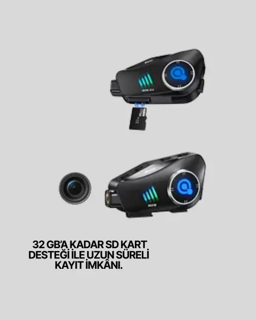 Q28 Motosiklet Kask Bluetooth Kulaklık  Full HD 1080P Kamera