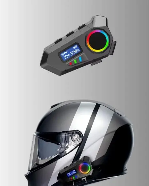 500mAh Bataryalı Bluetooth 5.4  İnterkom LED Ekranlı FM Destekli