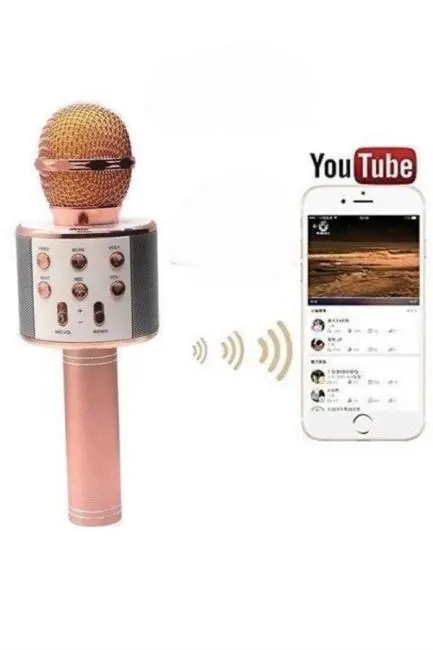 Bluetooth Hoparlör USB AUX SD Kart Kaoroke Mikrofon Uzun Pil Ömrü