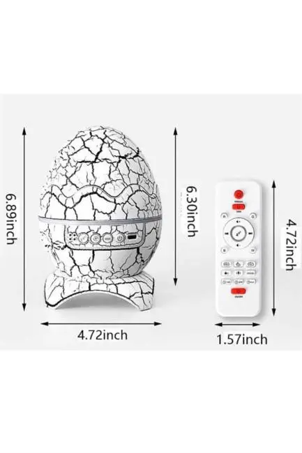 Yumurta Şeklinde Su Dalgalı Bluetooth Speaker Lamba Renkli Şarjlı