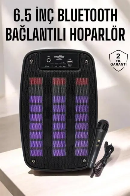 Bluetooth Hoparlör RGB Işıklı USB SD Kart Girişli Taşınabilir
