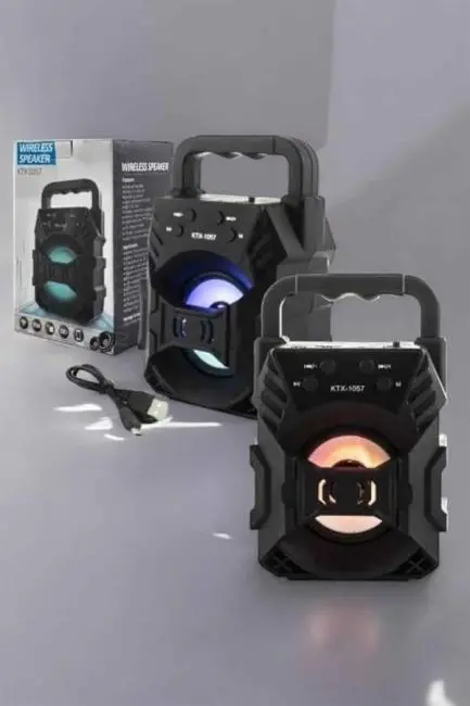 Işıklı Bluetooth Hoparlör Müzik ve Renkli Işık Taşınabiilir