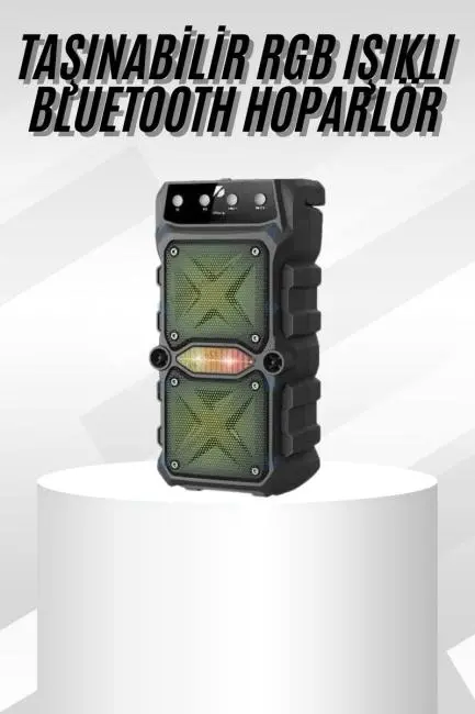 Çift Çıkışlı Güçlü Bataryalı Kablosuz Yüksek Ses Kaliteli Bluetooth Hoparlör