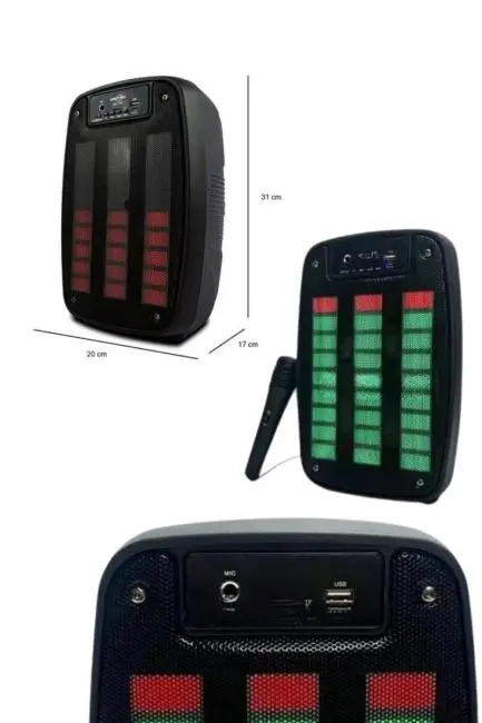 Bluetooth Hoparlör Taşınabilir Şarjlı Işıklı Büyük Boy Yüksek Ses Kaliteli