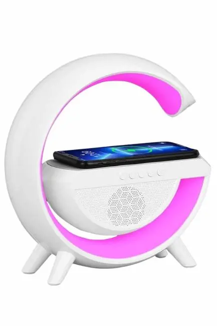 Bluetooth Hoparlör G Şekli Atmosfer Akıllı Rgb Lamba Wireless Kablosuz Şarj