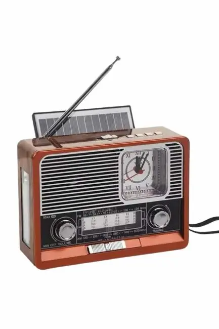 Saatli Fenerli Bluetooth Nostaljik Radyo AUX SD USB Girişli Bluetooth Hoparlör