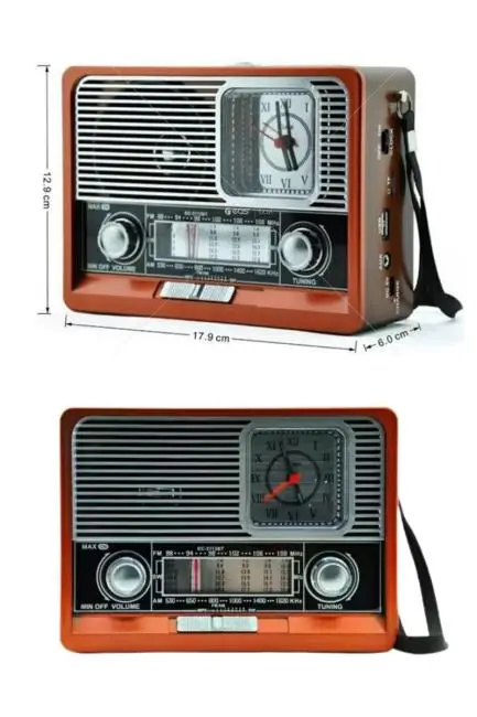 Nostaljik Vintage Radyo Taşınabilir Bluetooth Bağlantılı Hoparlör Radyo