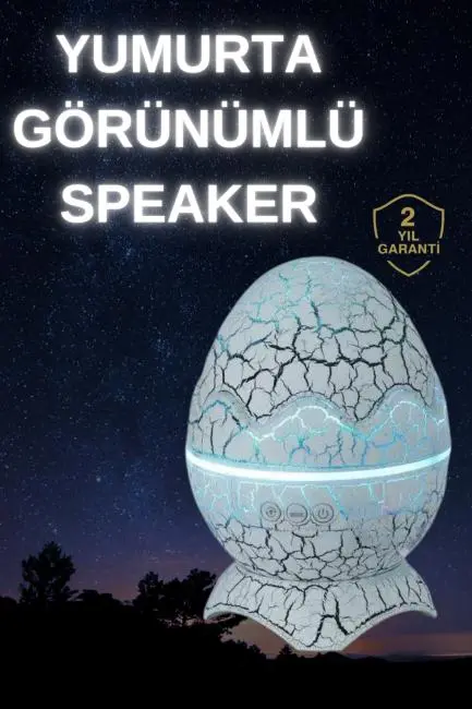 Dinozor Yumurtası Gece Masa Lambası Bluetooth Hoparlör 14 Renk Seçeneği