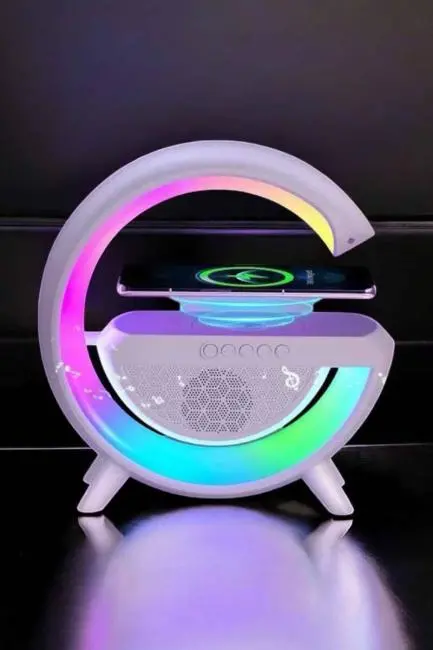 Bluetooth Hoparlör Dijital Göstergeli Wireless Şarj RGB Işıklı